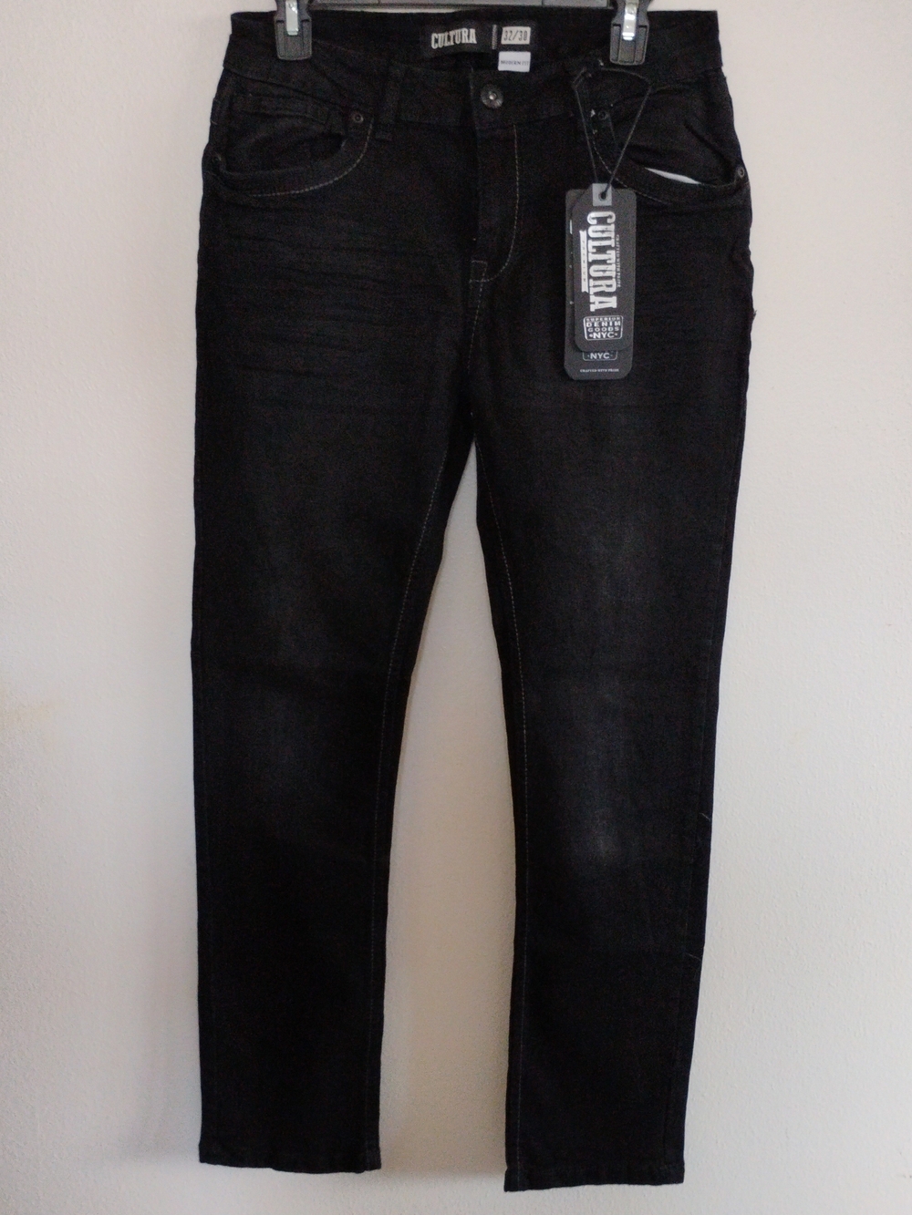 Cultura Men's Slim Black Jeans
